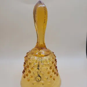 Vintage Fenton Hobnail Patterned Amber Colored Bell
