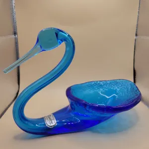 Vintage Rainbow Blue Swan Bowl