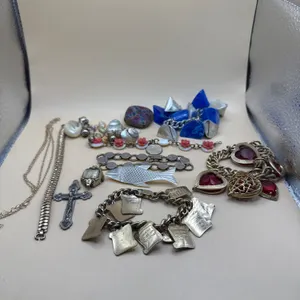 Vintage Costume Jewelry Lot with Sarah Coventry Bracelet, Ft. Lauderdale Charm & Cross Pendant