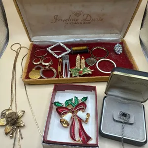 Vintage Costume Jewelry & Accessory Lot – Pins, Earrings, Brooches, Necklace, Rings & More