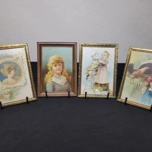 Vintage Framed Victorian Style Prints Lot – Children & Portraits – 4 Pieces