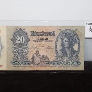 1941 Budapest Hungarian 20 Pengo Magyar Nemzeti Bank Note