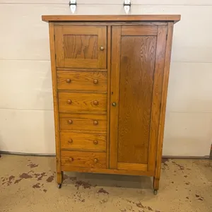Vintage tiger oak chifferobe