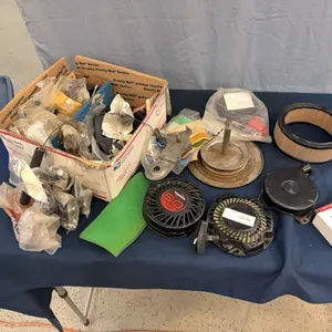 Box of mower parts