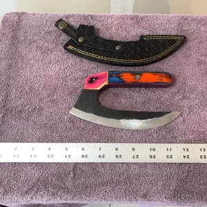 Damascus steel ulu knife