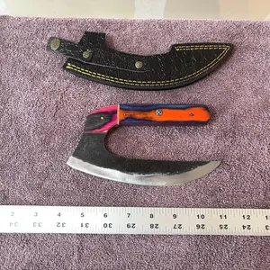 Damascus steel ulu knife