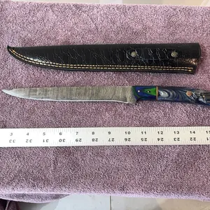 Damascus steel fillet knife