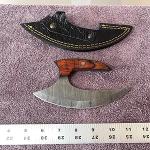 Damascus steel ulu knife