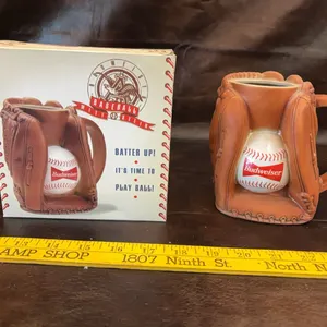 Budweiser Baseball mitt stein