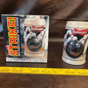 Budweiser bowling stein