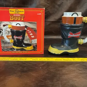 Budweiser Fire fighters boot stein