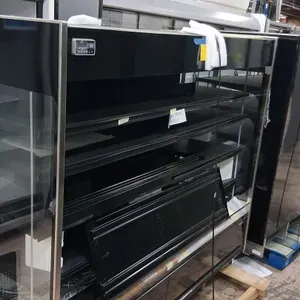 Hillphoenix QC-6R-35-358-CBOM 6'L refrigerated multideck display merchandiser. Features black exterior and interior finish, multi-deck shelving, and i