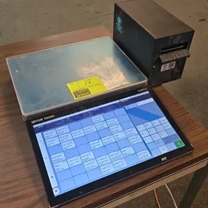 2024 Mettler Toledo FreshWay AM-6127C digital pricing scale. Features touchscreen operator controls, integrated customer display, and label printer. W