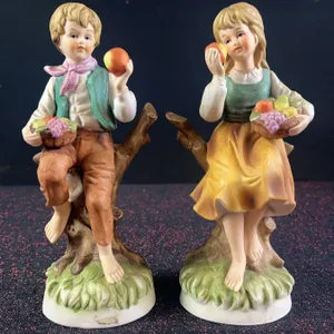 Goebel W.Germany Boy & Girl Porcelain Figurines, 6"