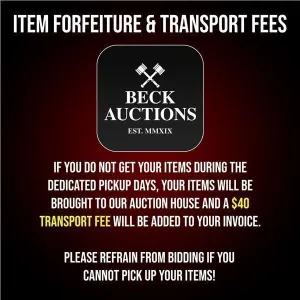 Item Forfeiture & Transport, Shipping, Delivery Fees & Conditions