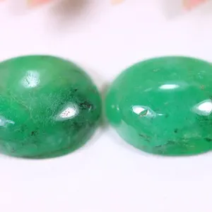 Natural Zambian Emerald Oval Cabochons, 4.05cts