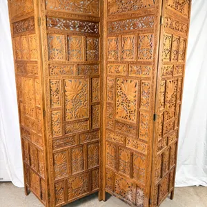 elegantly Carved Wooden Room Divider