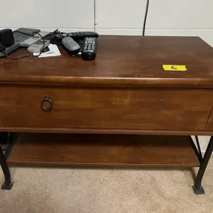COFFEE TABLE WITH OPEN SHELF AND DRAWER