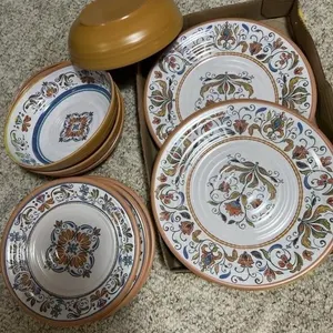 MISC PIER ONE PLATES AND BOWLS  4 OF EACH