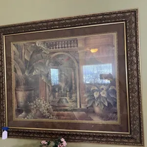 Framed Print - Italian Courtyard Scene