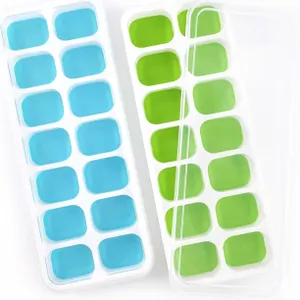 New 2 PCS Ice Cube Trays with Lids 14-Ice Cube...