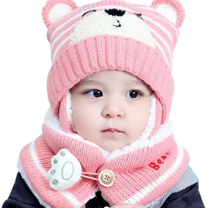 New Baby Toddler Winter Hat Scarf Set, Winter...