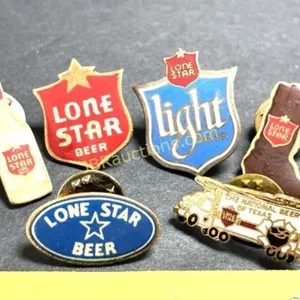 VINTAGE LONE STAR BEER HAT PINS 1980'S