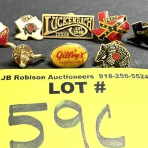 VINTAGE TEXAS HAT PINS 1980S, GILLEY'S, LUCKENBACH
