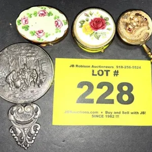 PILL BOXES, SMALL MIRROR, POWDER BOX