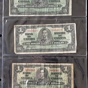 (3) 1937 Cdn $1 Bank Notes
