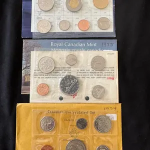 1974, 1975 & 1999 Cdn UNC Coin Sets
