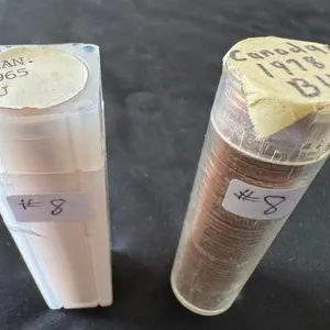 (2) 1965, 1978 Cdn UNC Penny Rolls
