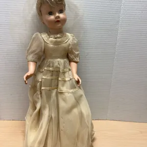 Effanbee Bride Doll Marked Composition 1940s with Original Gown and Veil, Collectible Doll