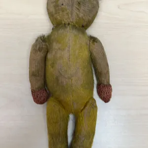 Early 20th Century Handcrafted Jointed Mohair Teddy Bear, Crocheted Paws, Well-Loved Condition