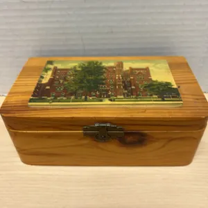 TRB Chest Cedar Souvenir Box With St. Francis Hospital Image, Columbus, Ohio, Fitted Lining