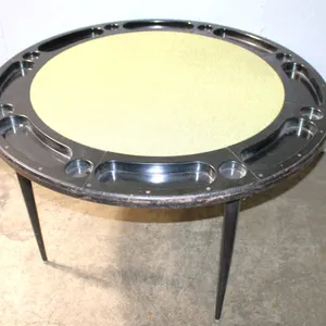 Durham Poker Table with Metal Frame and Legs