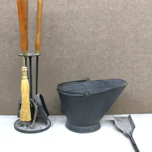 Fireplace Tool Set and Coal Scuttle