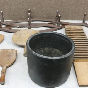 Household Utensils and Wooden Rack