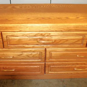 Large Oak Dresser with Brass Handles