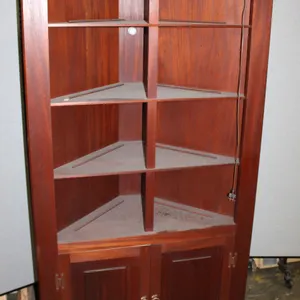 Wood Corner Cabinet with Lower Doors