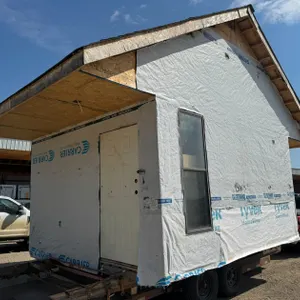 **OFFSITE** Custom Skidded Cabin - Handyman Special  - 92-5/8" Wall Height, 15'-2" x 12'-8" x 16ft High, Skids 85" Outside to Outside, 48" Overhangs