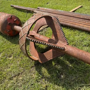 BORING ROD, BITS, AND TOOLS IN GANG BOX