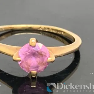 10KT Yellow Gold Cocktail Ring With Purple Stone