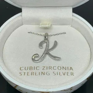 Sterling Silver Necklace Intial Letter "K"