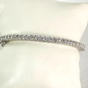 Moissanite and Silver Bangle