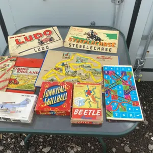 7 Vintage Board Games and Model Kit