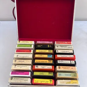 24 8-Track Tapes in Hard Case (Elvis, K-tel, Rock, Country)