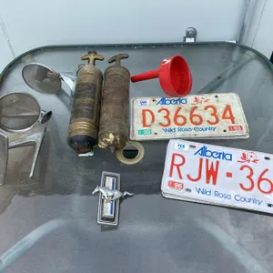 Alberta License Plates and Vintage Auto Parts Lot
