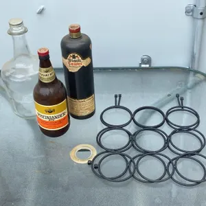 Bottle Lot With Metal Wine Rack