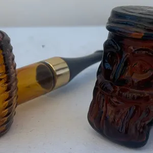 2 Avon After Shave Bottles: Corncob Pipe & Head Pipe